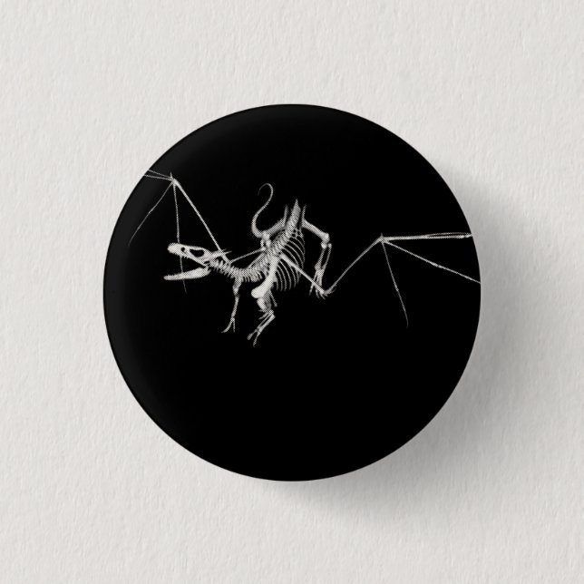 Halbtondrache-Skelett 2 des fliegen-3D Button (Vorderseite)