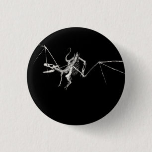 Halbtondrache-Skelett 2 des fliegen-3D Button