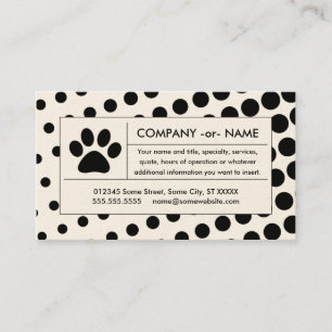 Halbtonhaustiertatze Visitenkarte