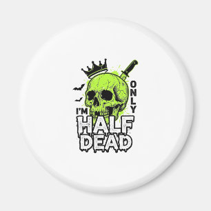 Halbtoter-Totenkopf-Halloween-Vintage-Stickerei-Sh Magnet