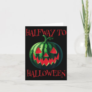 Halbwegs zu Halloween Wassermelone Jack-O-Lantern Karte