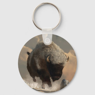 Halbweißer Bison Schlüsselanhänger