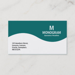 Halbwellenmonogramm - aquamarines Grün 006666 Visitenkarte