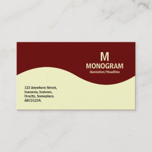 Halbwellenmonogramm - Creme mit Dunklem Maroon 660 Visitenkarte