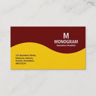 Halbwellenmonogramm - orange mit Dunklem Maroon 66 Visitenkarte