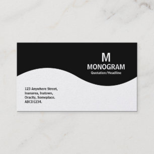 Halbwellenmonogramm - Schwarz (Gold) Visitenkarte