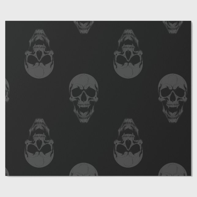 Halbwunder untoter Vampirschädel beängstigendes Mo Geschenkpapier (Flach)