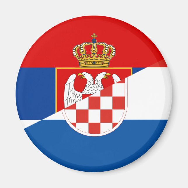 Halbzeichen der Kroatischen Serbia-Flagge Magnet (Vorne)