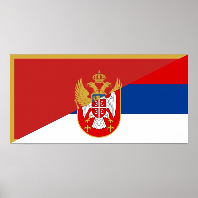 Halbzeichen des Flaggenstaats Serbia montenegro Poster (Vorne)