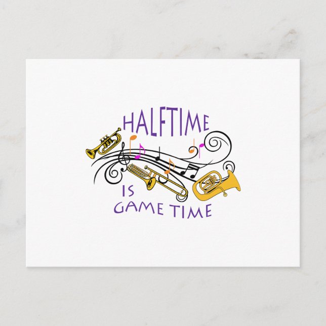 HALBZEIT IST SPIELZEIT POSTKARTE (Vorderseite)