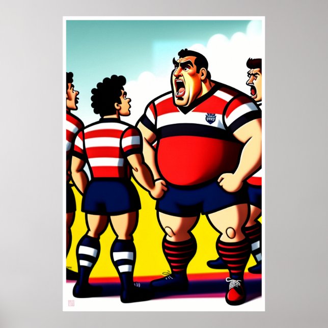 Halbzeitgespräch - großes Rugby-Poster Poster (Vorne)