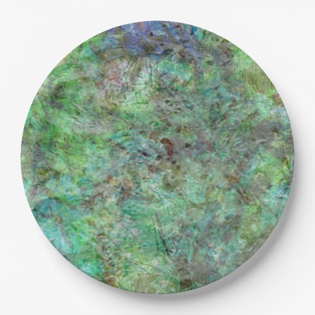 Halcyon grüne Textur Collture Papiertüte, kaltem L Pappteller (Vorderseite)