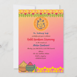Haldi Kumkum Zeremonie Einladung