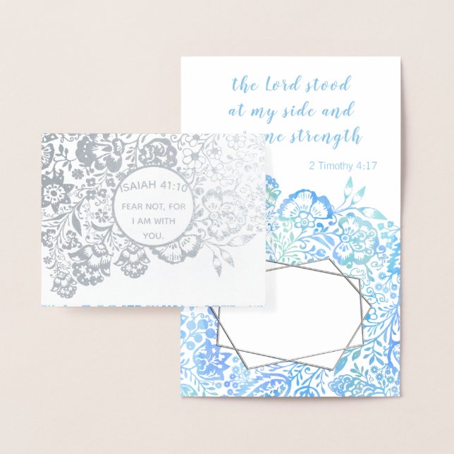 Hale Dusty Blue Religious Christlich Beileid Folienkarte (Anzeige)