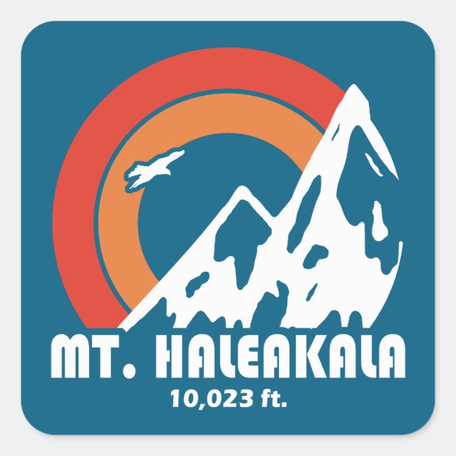 Haleakala Hawaii Sun Eagle Quadratischer Aufkleber (Vorderseite)