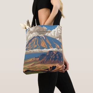 Haleakala Hawaii Vintage Reise Illustration Tasche