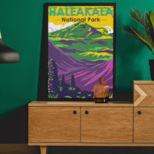 Haleakala Nationalpark Hawaii Vintag Poster