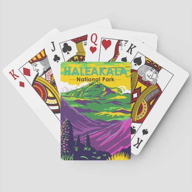 Haleakala Nationalpark Hawaii Vintag Spielkarten (Rückseite)