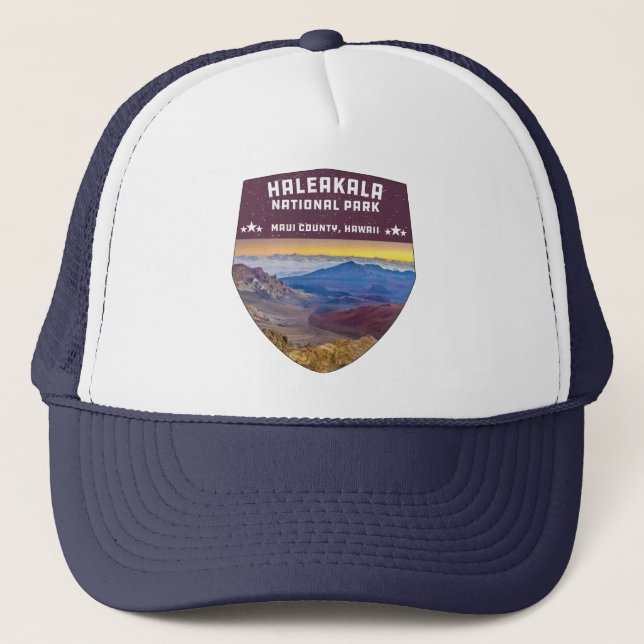 Haleakala Nationalpark Hawaii Vulkan Souvenir Truckerkappe (Vorderseite)