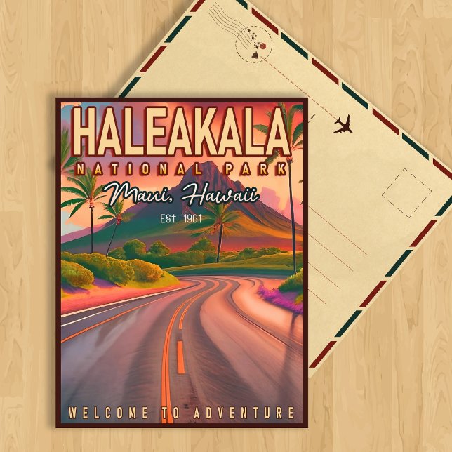 Haleakala Nationalpark Maui Road Vulkan Vintag Postkarte (Von Creator hochgeladen)