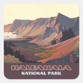 Haleakala Nationalpark Maui Vulkan Krater Quadratischer Aufkleber