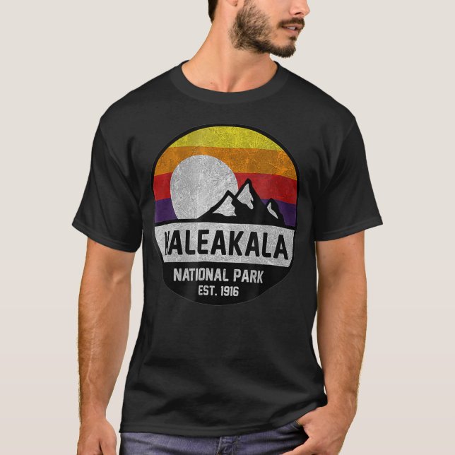 Haleakala Nationalpark Retro  T-Shirt (Vorderseite)