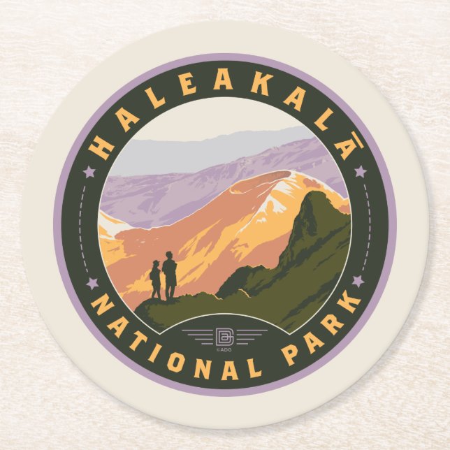 Haleakala-Nationalpark Runder Pappuntersetzer (Vorderseite)