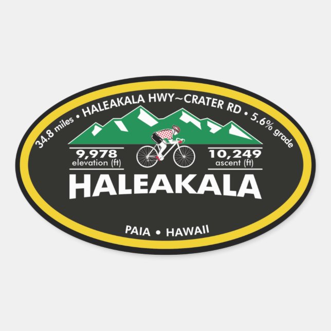 HALEAKALA-PAIA, HI - "OVAL" OVALER AUFKLEBER (Vorderseite)