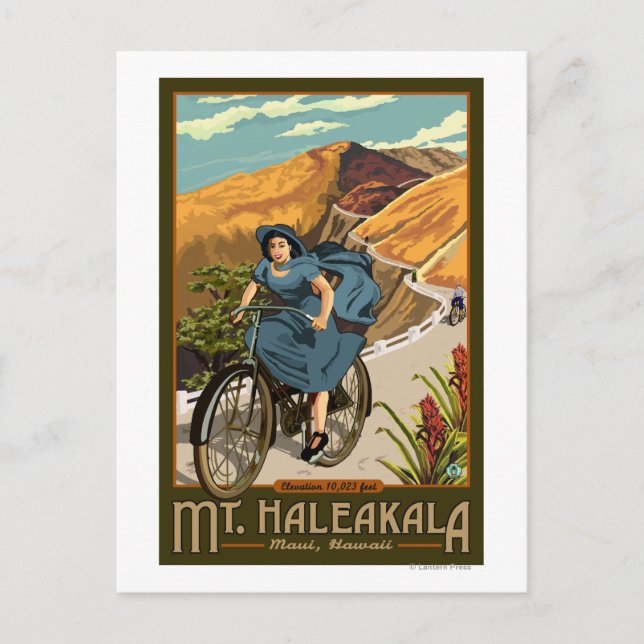 Haleakala Radtour Hawaii Postkarte (Vorderseite)