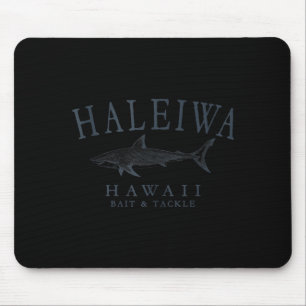 Haleiwa Hawaii Hai Retro-Schiefer Kunst Angeln Tan Mousepad