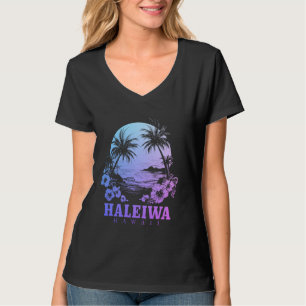 Haleiwa Hawaii Hawaiian Hibiskus Blume Surfer So T-Shirt