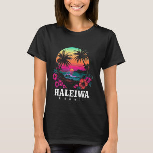 Haleiwa Hawaii Hawaiian Hibiskus Blume Surfer So T-Shirt
