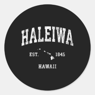 Haleiwa Hawaii Hi Athletic Sports Runder Aufkleber