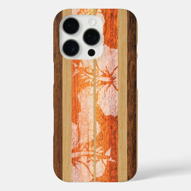Haleiwa Surfboard Hawaiian in Papaya iPhone 16 Pro Hülle (Rückseite)