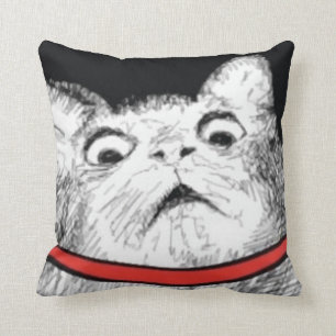 Halètement étonné Meme - coussin de chat