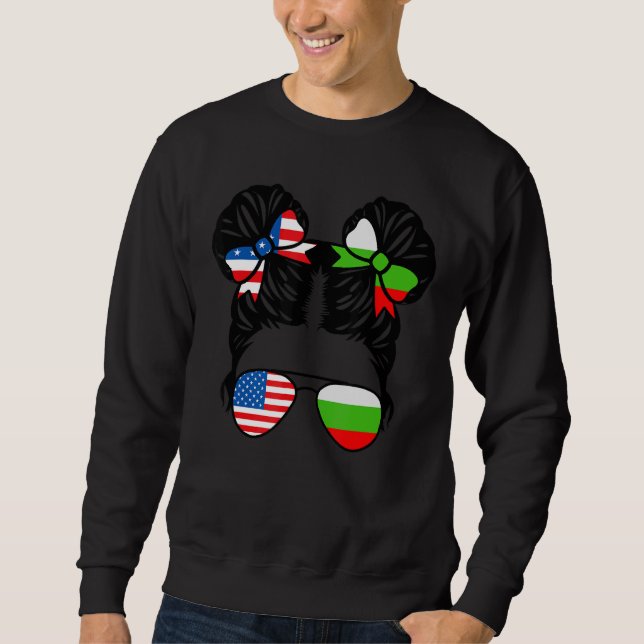 Half Amerikaner Half Bulgarisch Girl USA Bulgarien Sweatshirt (Vorderseite)
