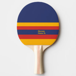 Half and Stripes Horizontal Lines Blue Yellow Red Tischtennis Schläger