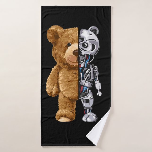 Half Bear Half Robot Badehandtuch (Badehandtuch)