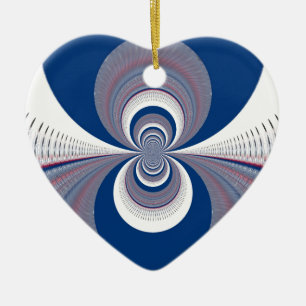 Half Blau Keramik Ornament