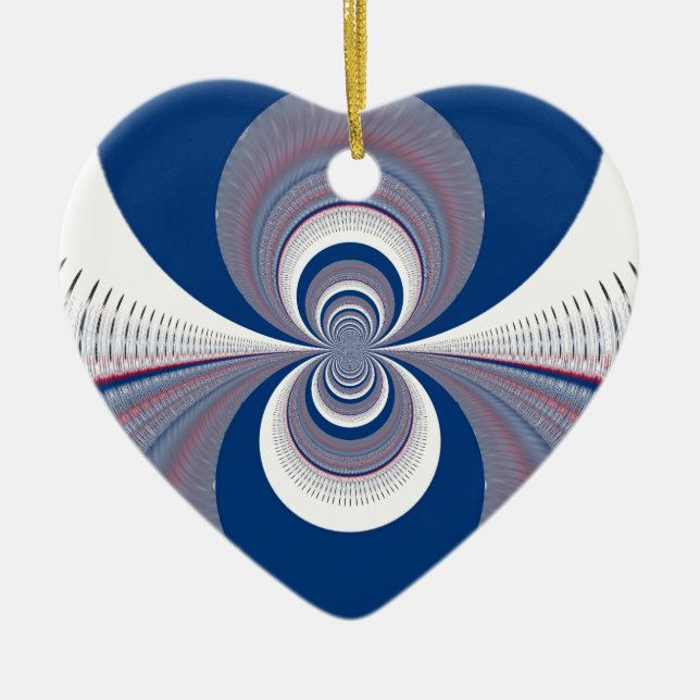 Half Blau Keramik Ornament (Vorne)