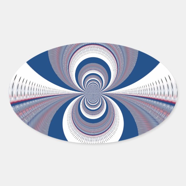 Half Blau Ovaler Aufkleber (Vorderseite)