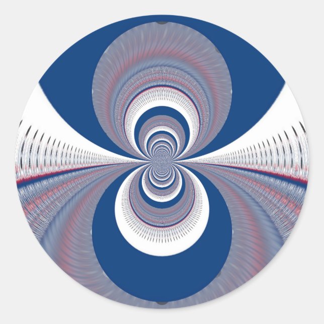 Half Blau Runder Aufkleber (Vorderseite)