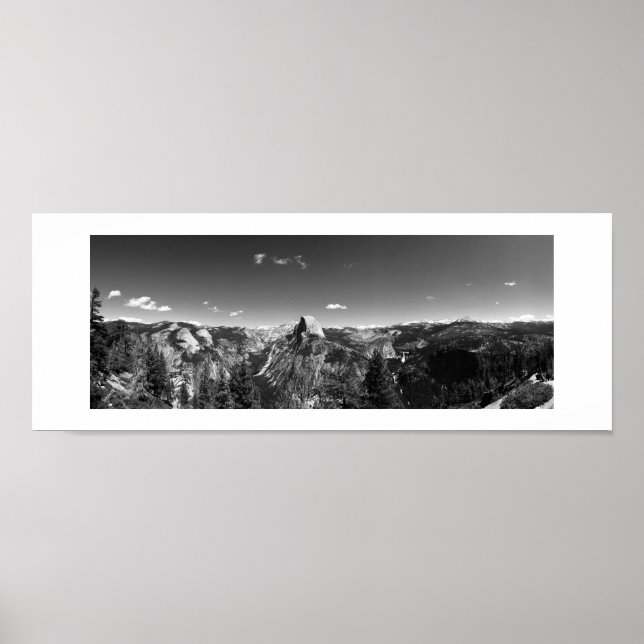 Half Dome from Glacier Point Black and White Foto Poster (Vorne)