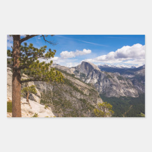 Half Dome Landschaft, Kalifornien Rechteckiger Aufkleber
