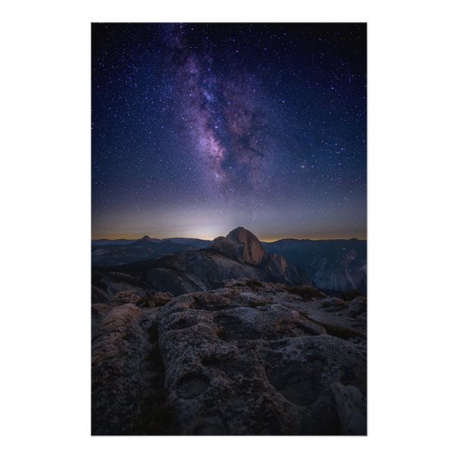 Half Dome under Milky Way Fotodruck (Vorne)
