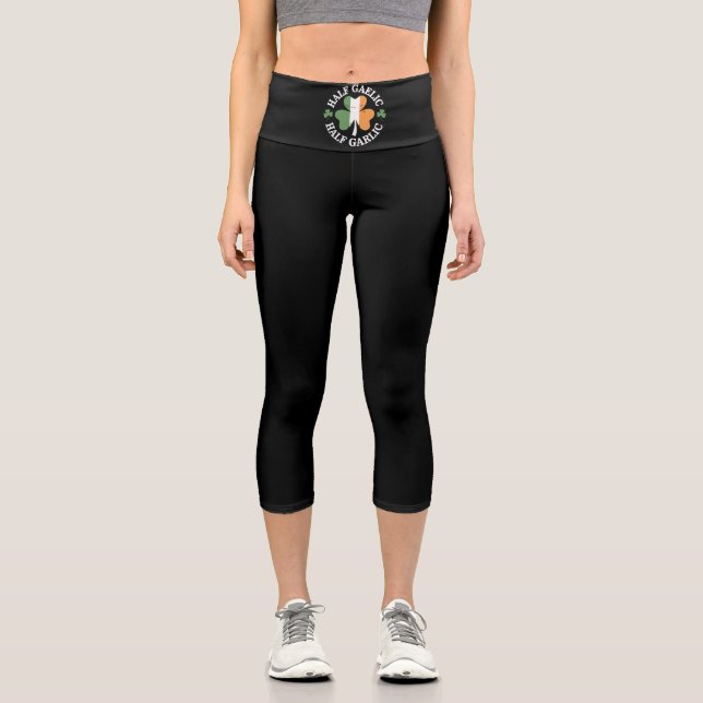 Half Gaelic Half Knolic Irish Italian St Patricks Capri Leggings (Vorderseite)