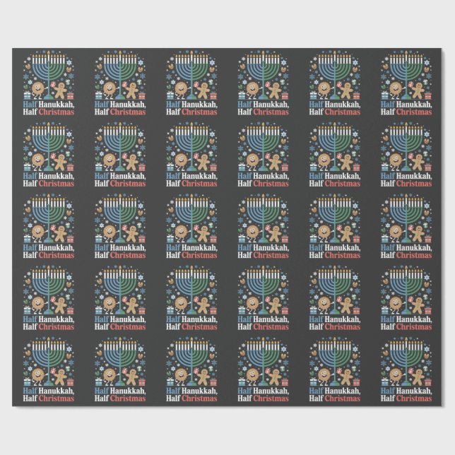 Half Hanukkah Weihnachten Weihnachten Weihnachten  Geschenkpapier (Flach)