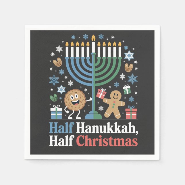 Half Hanukkah Weihnachten Weihnachten Weihnachten  Serviette (Vorderseite)