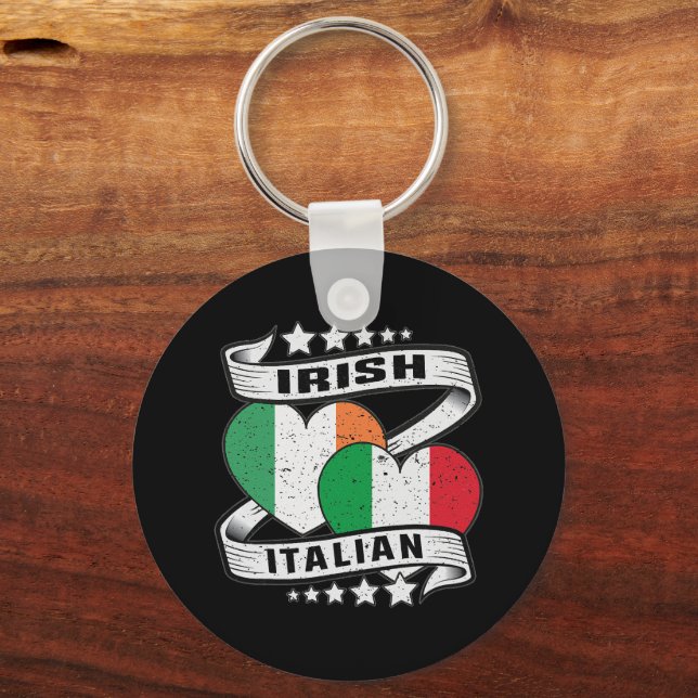 Half Irish Half Italian Irish Italian Flag Schlüsselanhänger (Vorderseite)