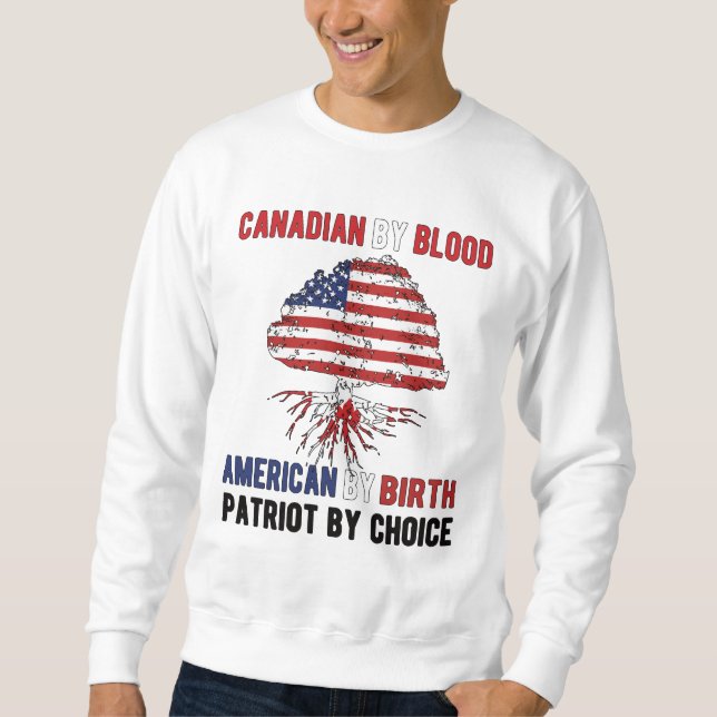Half kanadische Halbamerikanische Flagge Kanada US Sweatshirt (Vorderseite)